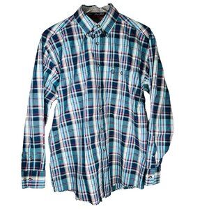 Wrangler George Strait Cowboy Cut Medium Plaid Western Country